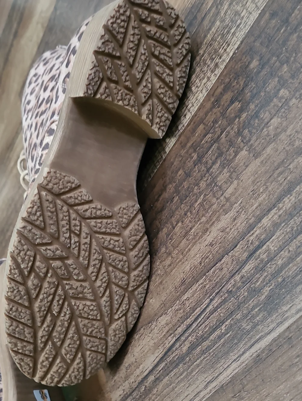 Faux Suede Leopard Ankle Booties - Picture 4 of 5